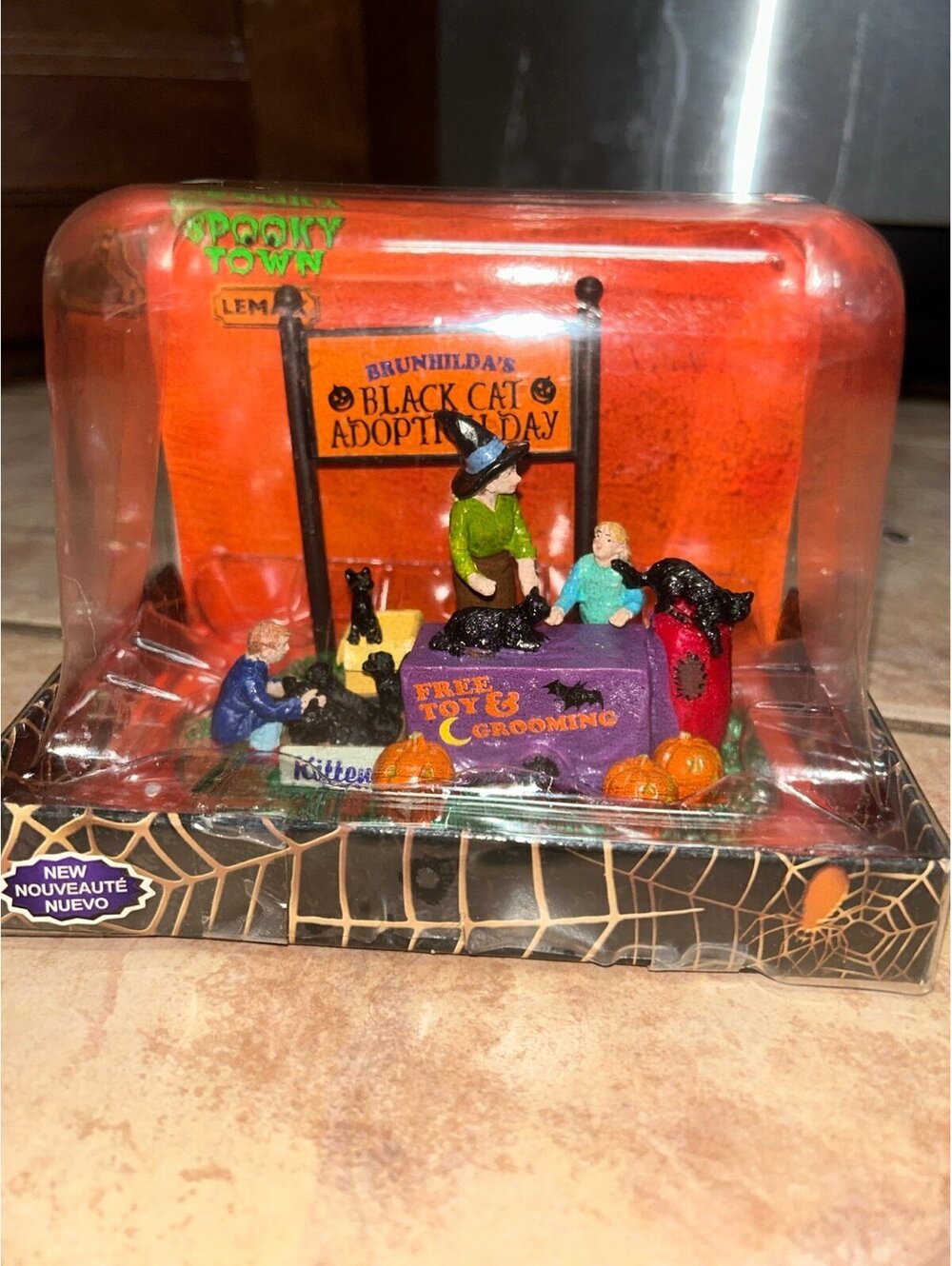 Lemax Spooky Town Brunhilda’s Black Cat Adoption Day Halloween Figure